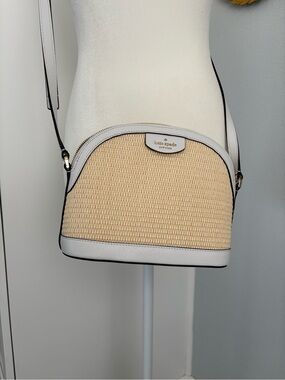 kate spade Ivory & Natural Straw Dome Crossbody